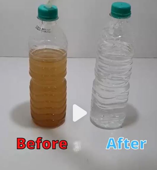 Water before and after filtration comparison
